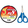 Шнур DAIWA J-Braid X8E-W/SC 0,20мм 300м chartreuse + ножницы 40002966